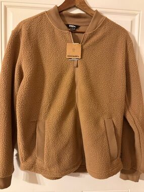 Eddie Bauer Camel/Tan Sherpa-Lined Zip Jacket